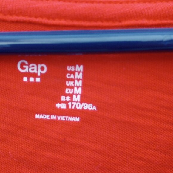 Gap Orange Scoop Neck Short Sleeve Pocket Tee - M - Picture 3 of 7